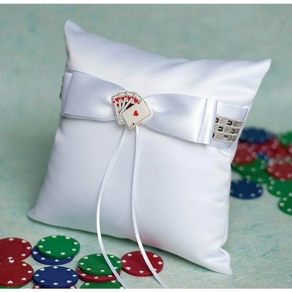 Las Vegas Royal Flush Wedding Ring Bearer Pillow
