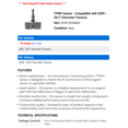 TPMS Sensor - Compatible with 2009 - 2017 Chevy Traverse 2010 2011 2012 ...