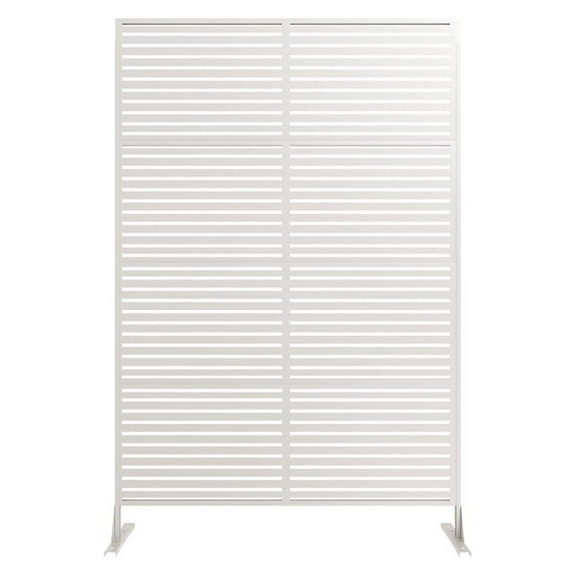 GloryStar Rustproof Freestanding Metal Privacy Screen Fence, Weather-Resistant Decorative Leaves Panel, Simple Installation for Use on Patio, Deck, Balcony, Garden or Inside the Home