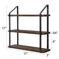 thumbnail image 3 of VOPHIOS 3 Tier Floating Wall Shelves 17 Inch, Brown, 3 of 7