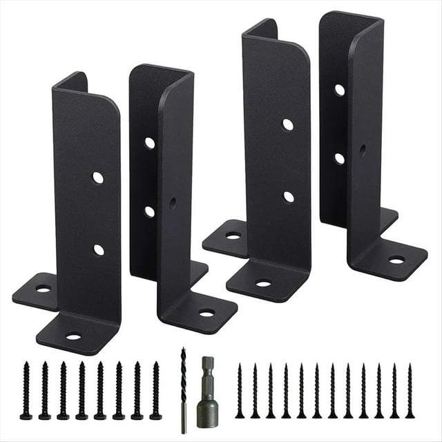 4 Soportes Ajustables para Base de Anclaje de Poste de Cubierta, Cerca para Pérgola, Barandilla, Buzón, Pabellón, Herramienta de Jardín