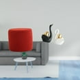 thumbnail image 2 of Dualoai Elegant Ottoman Stool with Swan Figurine Accents Perfect for Office Bedroom Nursery Apartment and Bookshelf Entrance Tabletop Decor, 2 of 8