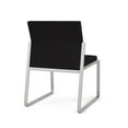 thumbnail image 4 of Pemberly Row Reception Waiting Room Armless Guest Chair in Silver Steel & Black, 4 of 5