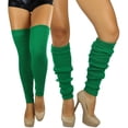 thumbnail image 2 of ToBeInStyle Women's Knit Long Iconic 80s Acrylic Leg Warmers - Kelly Green - One Size, 2 of 6