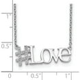 thumbnail image 3 of Sterling Silver Rhodium-Plated Cz 18In Hashtag Love Necklace (18 X 1.29) Made In China qg4382-18, 3 of 5