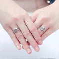 thumbnail image 4 of Set of 2 Hug Rings,Silver Hug Rings for Women Men Girls Hug Hands Rings Love Hugging Open Promise Ring Couples Wedding Statement Bands Adjustable Unis, 4 of 5