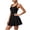 Black, variant on UOCUFY Womens Sleeveless 2-in-1 Athletic Tennis Golf Dress Underneath Workout Active Dresses with Built-in Shorts(Yellow,M)