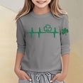 thumbnail image 2 of oqasdz Girls St. Patrick's Day Print Three Quarter Sleeve Graphic Tee Top for Kids Holiday Festive Party Stretch Loose Durable Summer Dailywear, 2 of 3