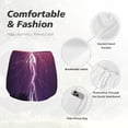 thumbnail image 4 of Fuzoiu Thunderstorm Violet Purple Print Women's Athletic Shorts, Double-Layer Running Shorts with Pocket,Women's Workout Shorts for Yoga, Gym, and Workouts-X-Large, 4 of 7