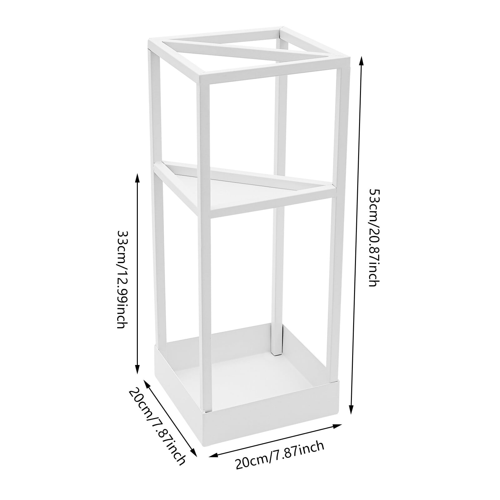 20*20*53cm White Square Modern Umbrella Rack Freestanding Umbrella Rack for Storing Umbrellas Hiking Poles