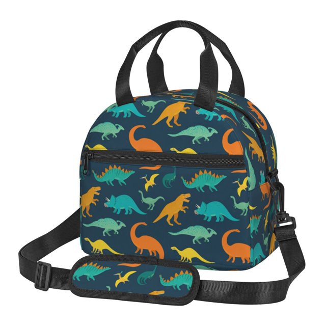 Balery Colorful Dinosaur Bolsa de Almuerzo Impresa, Caja de Almuerzo Reutilizable, Bolsa Térmica Aislada para Almuerzo, Bolsa Antiderrames