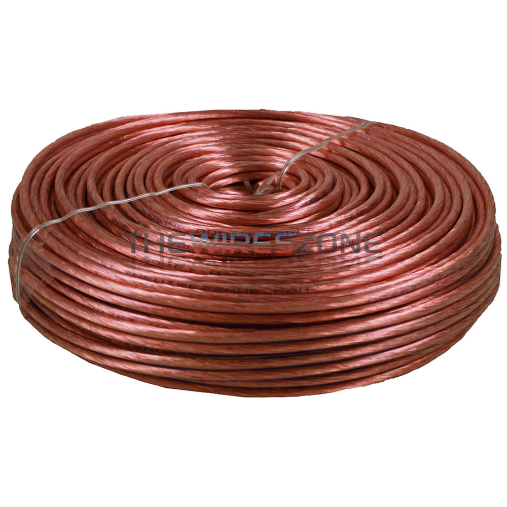 14 AWG 50ft Speaker Wire – 14/2 Gauge Clear Cable For Car Or Home Audio