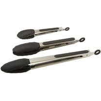 Holm Heat Resistant Non Stick Stainless Steel Silicone Food Tong Sets (3 Count)