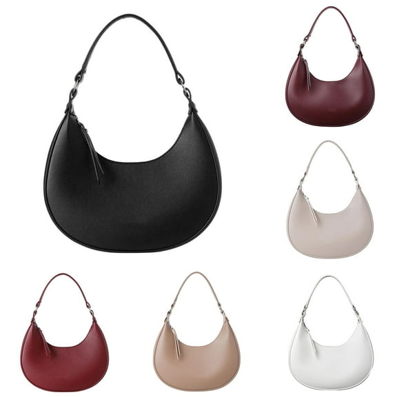 Lispipm Crescent Bags For Women Fashion Leather Shoulder Purses Elegant Underarm Bags Ladies Evening Party Shopping Handbags Brown