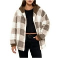 thumbnail image 4 of Ounisa Plaid Jacket for Woman Hooded Fuzzy Sherpa Fleece Jacket Button Down Plus Size Winter Coats Buffalo Plaid Shacket, 4 of 8
