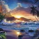 thumbnail image 1 of Cuadros Decorativos Kit de imagen de mosaico de olas de mar con pintura de diamantes redondos de resina, artesanía para el ocio Ehuebsd Nuevos Originales, 1 of 9