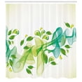 thumbnail image 3 of Ambesonne Modern Shower Curtain, Wavy Floral Design Digi Art, 69"Wx84"L, Yellow Green and Blue, 3 of 3