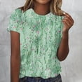 thumbnail image 1 of Fiudx Tops para Mujer Blusas Informales de Manga Corta con Cuello Redondo y Estampado a La Moda para Mujer, 1 of 4
