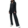 thumbnail image 1 of SAYOO Traje de dos piezas para mujeres, camisa de botón de manga larga + traje de pantalones SAYOO  moda, 1 of 9