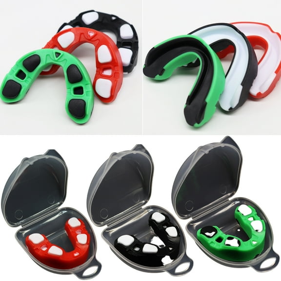 Walbest 1Pc Sports Mouth Guard, Youth Mouthguard for Youth Adults Double Colored Gum Shield with Box, for Football Basketball Boxing MMA Hockey Sports