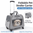 thumbnail image 5 of Rolling Cat Carrier with Wheels, Foldable Airline Approved Pet Travel Carrier with Handle & Luggage Strap, 5 of 8