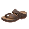 thumbnail image 2 of Women's Summer Plus-size Casual Slip- Sandals With Wedge And Metal Buckle Sandals Sandals for Women 2025 Brown 37, 2 of 8