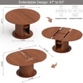 thumbnail image 5 of 47"–63" Extendable Round Dining Table with Storage Shelf Base, Converts to Oval Kitchen Table for 4–6, Modern Farmhouse, 5 of 9