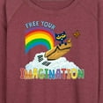 thumbnail image 3 of Pete The Cat - Flying Box Free Your Imagination - Women's Lightweight French Terry Long Sleeve Shirt, 3 of 6