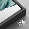 thumbnail image 3 of PixonSign Framed Wall Art Set Futuristic Teal Geometric Smoke Wave Landscape Abstract Canvas Print Nature Wilderness Modern Art Decor Nordic Zen Chic for Living Room - 16"x24"x3 Panels Black, 3 of 5
