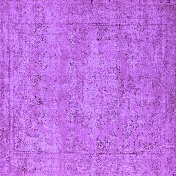 Ahgly Company Indoor Square Oriental Purple Industrial Area Rugs, 7' Square