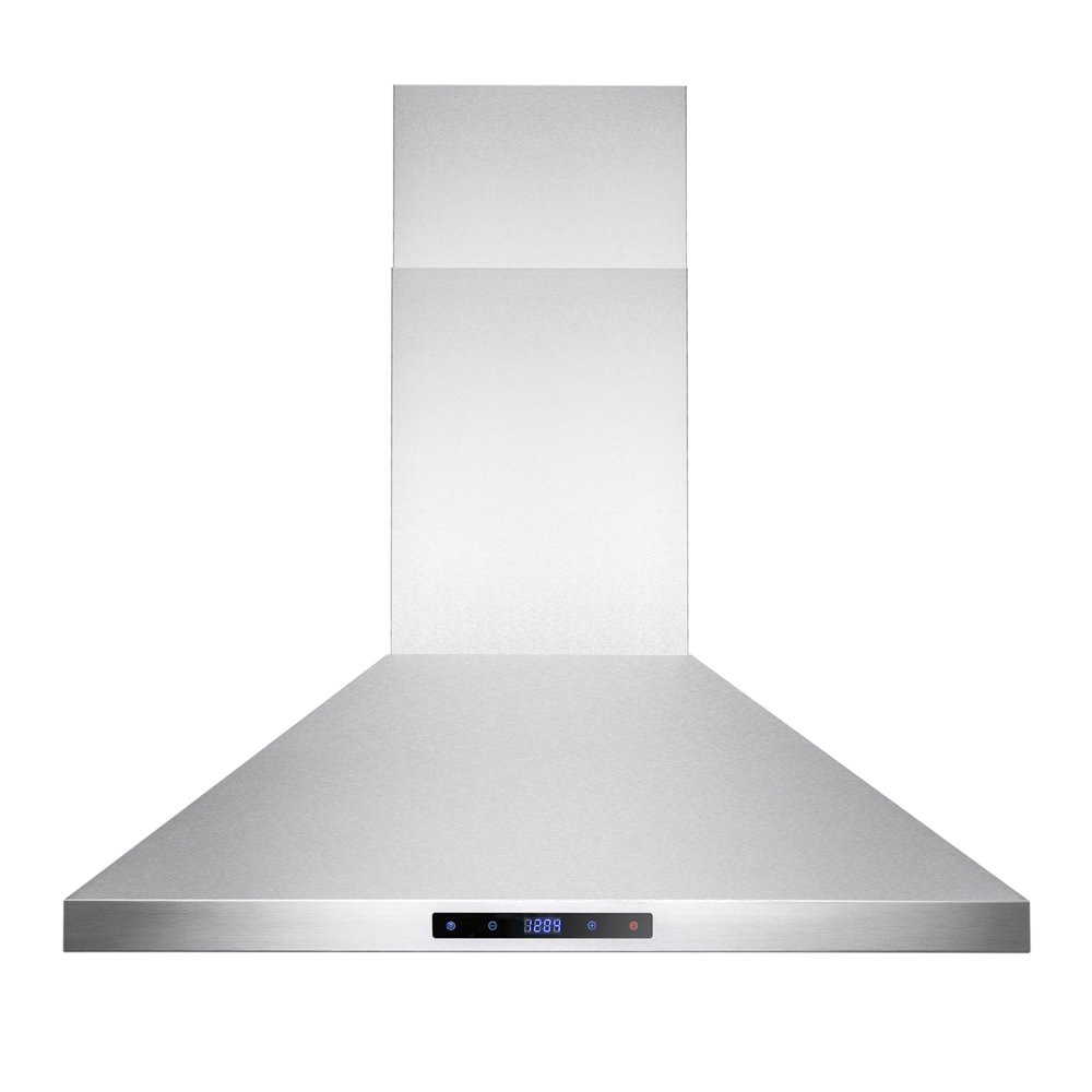 AKDY 30" Stainless Steel Island Mount Kitchen Range Hood Touch Screen