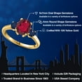 thumbnail image 2 of Gem Stone King 10K Yellow Gold Ruby Red Mystic Quartz and Blue Sapphire Engagement Ring for Women | 2.50 Cttw | Oval 9X7MM | Gemstone Birthstone | Size 7, 2 of 6