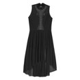 thumbnail image 6 of YONGHS Kids Girls Sparkly Sleeveless Lyrical Dance Dress Figure Skating Tulle Leotard Skirt Black 12, 6 of 7