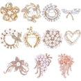 thumbnail image 1 of 10 estilos de broches para mujer: broches de perlas, broches de solapa, broches elegantes de aleación con diamantes de imitación, flores y corazones., 1 of 5