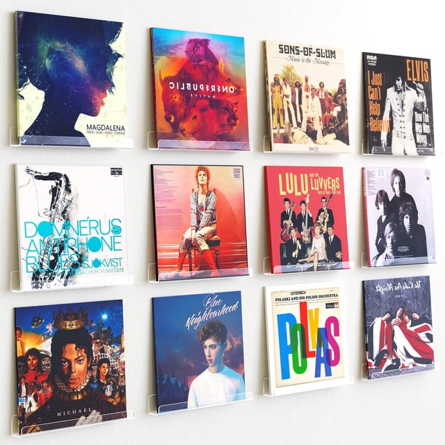 Estantes de pared para discos de vinilo Upsimples, paquete de 12
