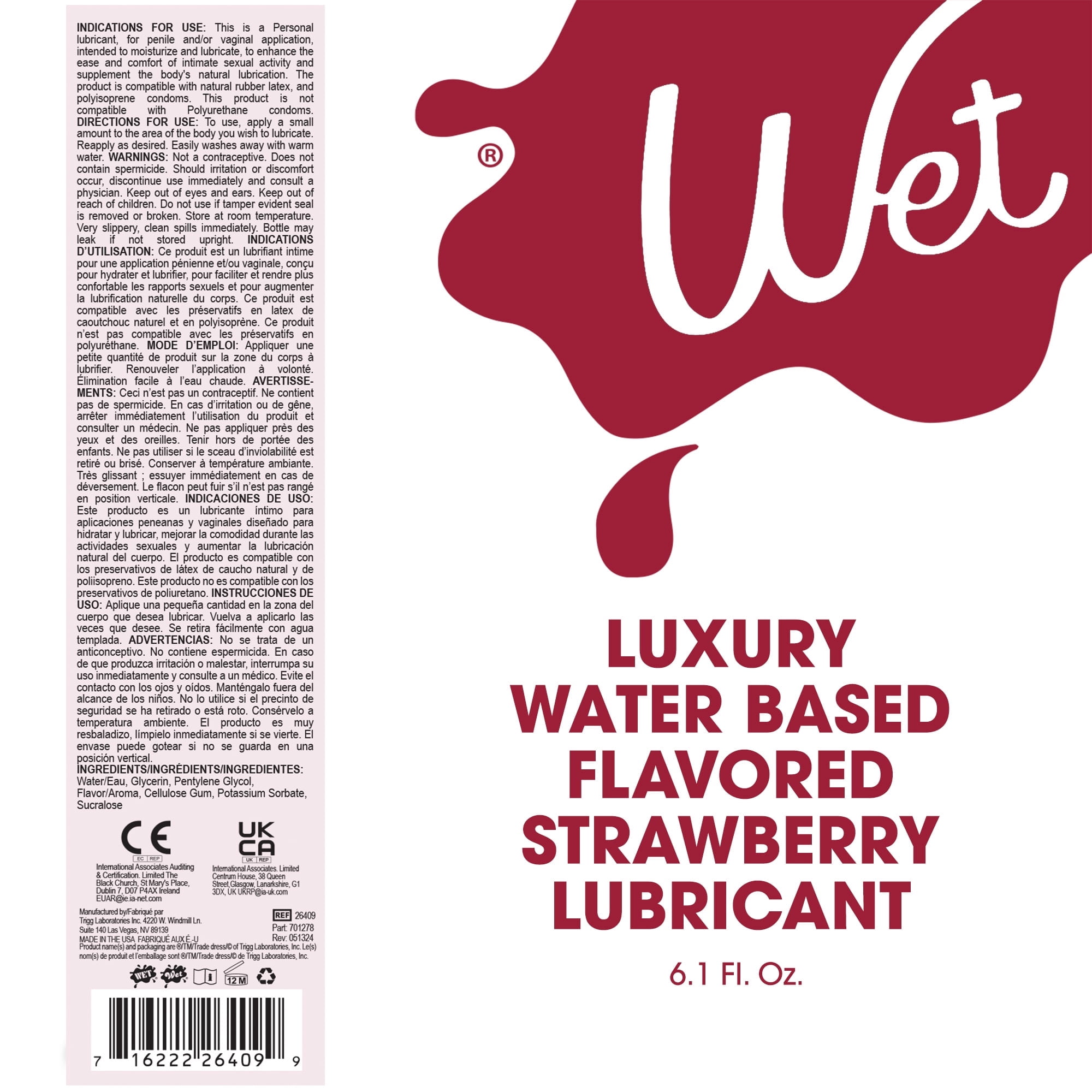 Wet Desserts Flavored Water-Based Lube, Warming Edible Personal Lubricant, Whipped Cream Flavor, 3.0 fl oz