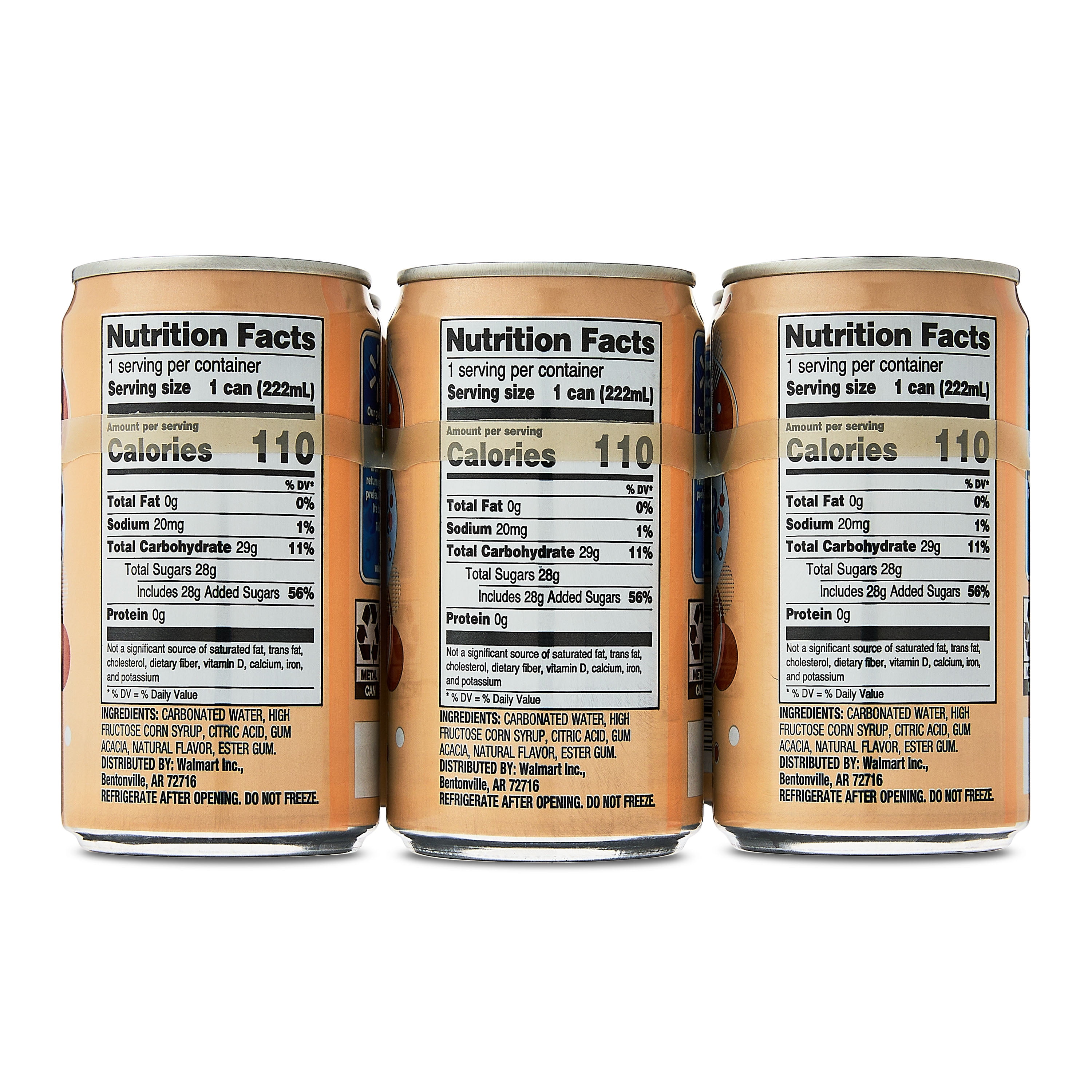 Great Value Ginger Beer, 7.5 fl oz, 6 Cans