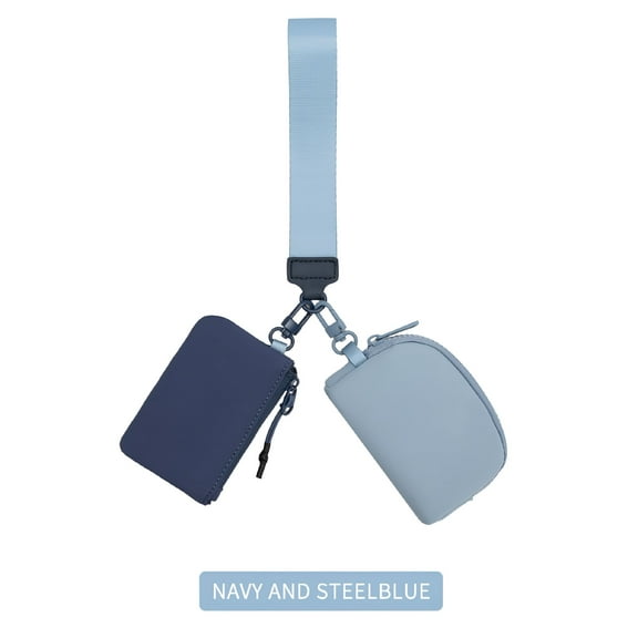 GASTROPOD Keychain Wallet - Mini Zip Around Wristlet Wallets for Women - Detachable Dual Pouch Wristlet Portable Coin Purse - Mini Purse - Small Wallets for Women Men