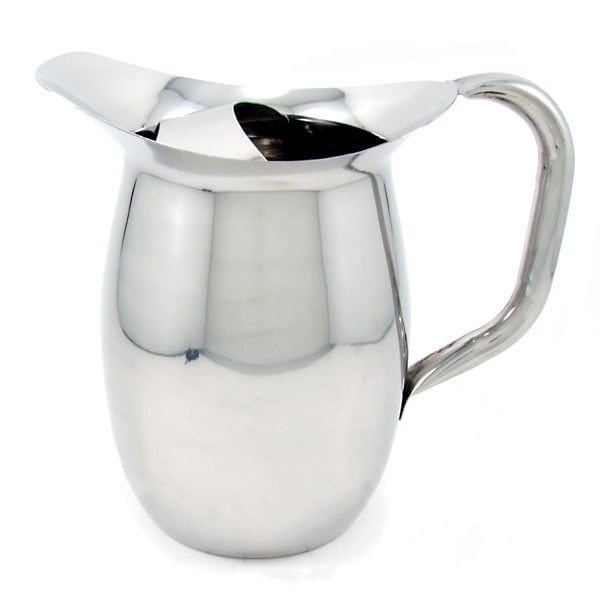 Stainless Steel Water Pitcher with Ice Guard 64 oz