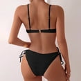thumbnail image 3 of Cute Swimsuits for Women 2 Piece High Cut Swimwear Bow Tie Triangle Bikini Top String Micro Bikini Sets Bathing Suits, 3 of 6