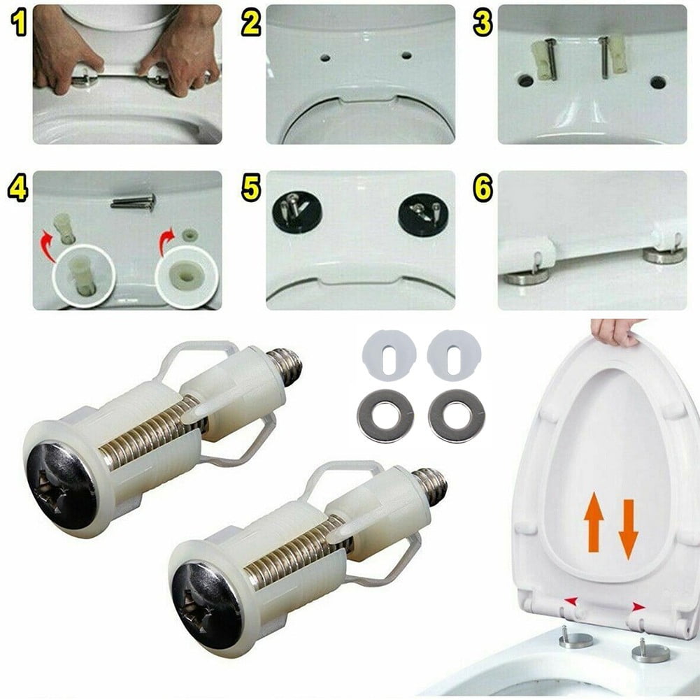 2Pcs Top Fix Toilet Seat Screws Nut Pan Fixing WC Blind Hole Fitting Tool Kit *# 