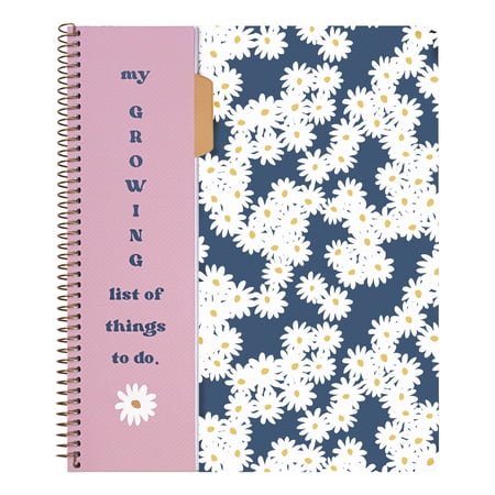 U Style Keeping Tabs Twin Wire 1 Subject Notebook, 80 Sheets with Bonus To-Do Pad