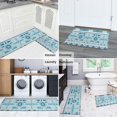 thumbnail image 5 of Blue Geometric Triangle Diamond Pattern Kitchen Rugs Sets Of 2,Anti Fatigue Kitchen Mat Rugs Non Slip Washable,Decorative Kitchen Floor Mats for Kitchen,Sink,Laundry,17"x30"+17"x47", 5 of 7