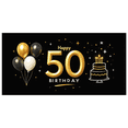 thumbnail image 3 of Glamorous Black Background Happy 50th Birthday Banner with Golden Balloons Crowns Stars Cakes Party Supplies Backdrop Decorations Photography Props for Birthday Party Celebration Photo Booth Decor, 3 of 8