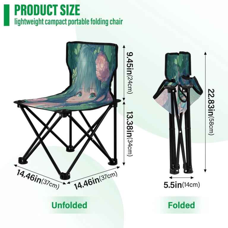 WOBOGO Anime Cactus Lass Camping Chair Convenient Four Corner Backrest  Folding Stool Can Hold Up to 220lbs - Walmart.com