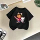 thumbnail image 3 of Bonita camiseta de algodón con dibujos animados de DORA para niña, divertida, de verano, para niños, con estampado creativo, informal, de cuello redondo y manga corta, 3 of 5