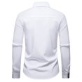 thumbnail image 5 of Dress Shirts for Men Long Sleeve Fitted Button Down Collared Blouses with Floral Print Business Casual Outfits (XL, White), 5 of 7