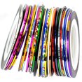 thumbnail image 1 of Flmtop 10 Color 20m/Rolls Nail Art UV Gel Tips Striping Tape Line Sticker DIY Decorations, 1 of 5