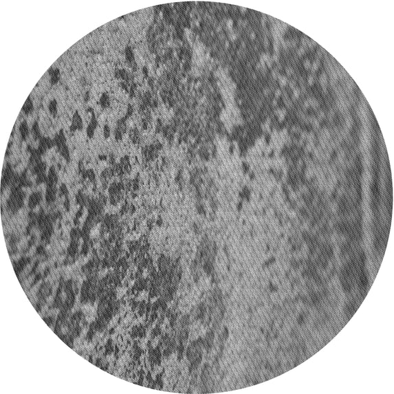 Ahgly Company Machine Washable Indoor Round Transitional Grey Gray Area Rugs, 4' Round