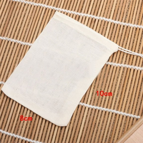 Dreamhall 10 Pcs Cotton Drawstring Bags, Natural Unbleached Straining Herbs Cheesecloth Bags, Coffee Tea Brew Bags, Soup Gravy Broth Stew Bags, Bone Broth Brew Bags, Spice Bags